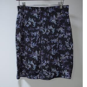 Vince Black Floral Elastic Waist Shorts Silk Blend Womens